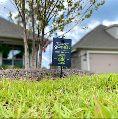 GoPest team member meeting homeowner sharing company values and quote